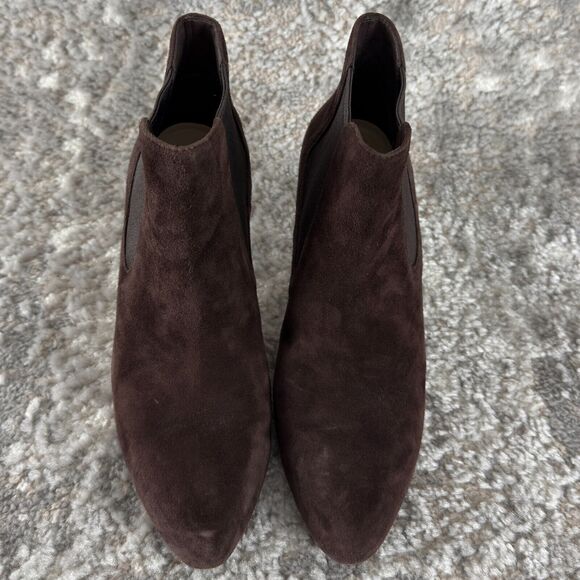Cole Haan Womens Size 6.5B Suede Ankle Boots Stiletto Heels Brown Pull On - Picture 3 of 11